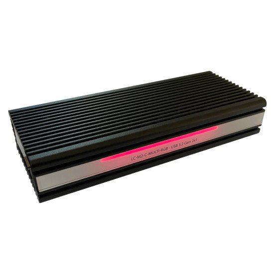 LC-Power LC-M2-C-MULTI-RGB Boîtier de disques de stockage Enceinte ssd Aluminium, Noir M.2