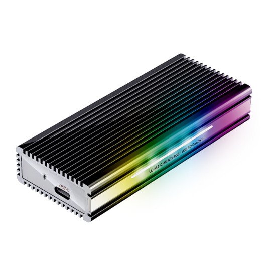 LC-Power LC-M2-C-MULTI-RGB Boîtier de disques de stockage Enceinte ssd Aluminium, Noir M.2