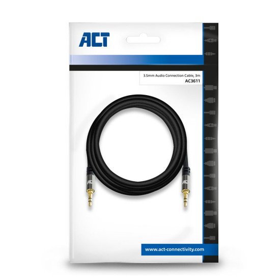 ACT AC3611 câble audio 3 m 3,5mm Noir