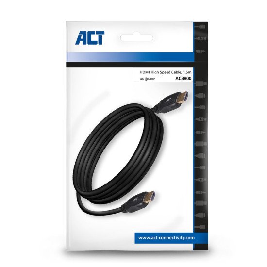 ACT AC3800 câble HDMI 1,5 m HDMI Type A (Standard) Noir