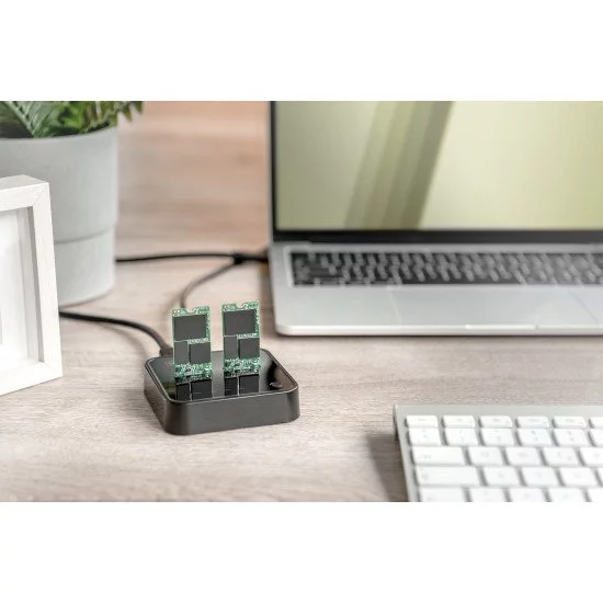 Station D'Accueil Dual M.2 NVMe/PCIe AC1502 - Clonage Hors Ligne, USB-C 10Gbps, Support Heatsink