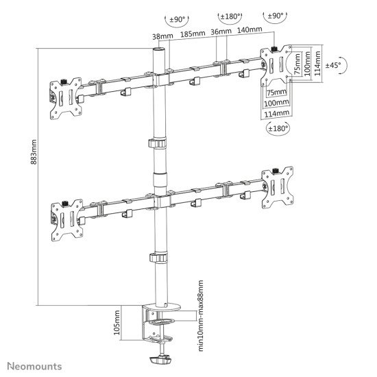 Neomounts by Newstar support moniteur de bureau