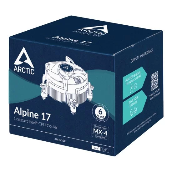 ARCTIC Alpine 17 Processeur Refroidisseur d'air 9,2 cm Noir, Argent ARCTIC Alpine 17 Processeur Refroidisseur d'air 9,2 cm Noir, Argent