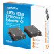 Manhattan Kit d'extension KVM HDMI 1080p sur IP, étend le signal 1080p@60 Hz jusqu'à 120 m via câble Ethernet Cat6 ou réseau IP, émetteur et récepteur, ports USB-A pour PC, souris et clavier, noir, garantie de 3 ans