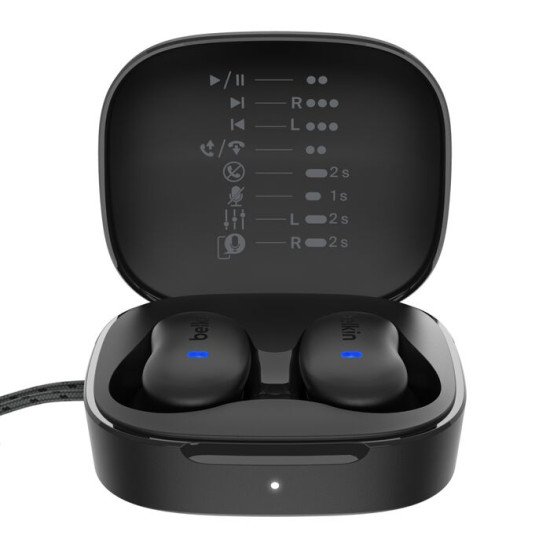 Belkin SoundForm Anywhere Casque Avec fil &sans fil Ecouteurs Appels/Musique USB Type-C Bluetooth Noir