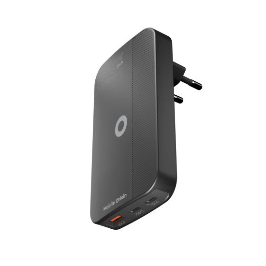 Mobile Origin GAN-65W-SLM-BLK chargeur d'appareils mobiles Universel Noir USB Charge rapide Intérieure