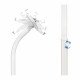 Manhattan Support de sol antivol pour tablette et iPad, universel, rotation 360°, inclinaison +20° à -110°, verrouillable, blanc, pour tablettes 7,9"–11", hauteur réglable 790 à 1190 mm, fixation à l'arrière au sol possible