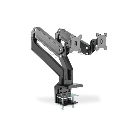 Digitus Support double écran universel avec ressort à gaz et fixation par serrage Digitus Support double écran universel avec ressort à gaz et fixation par serrage