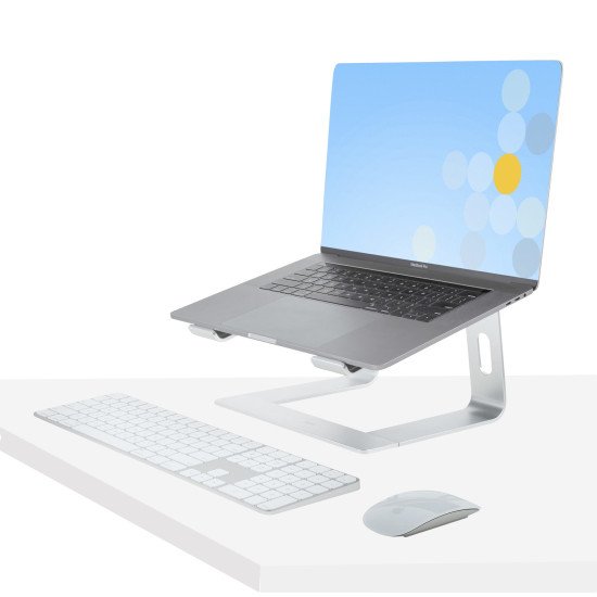 StarTech.com Support Ordinateur Portable (5kg)  en Aluminium, Argenté - Réhausseur PC pour MacBook Air/Pro, Dell XPS, Lenovo - Élévateur/Surélévateur Ergonomique pour Bureau