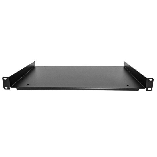 StarTech.com Étagère Rack 19 pouces 1U - Plateau Rackable Universel - Étagère Baie de Brassage - Étagère Cantilever Rack 19" - Capacité 25kg - Rangement Rack Informatique - Profondeur 30cm (12"), Noir