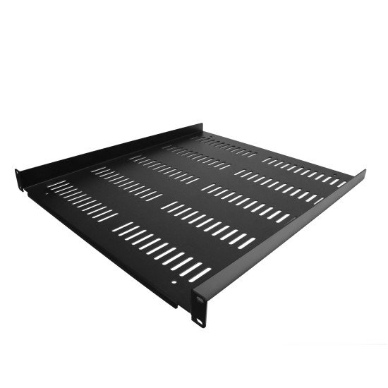 StarTech.com Étagère Rack 19 pouces 1U - Plateau Rackable Universel Ventilé - Étagère Baie de Brassage - Étagère Cantilever Rack 19" - Capacité 25kg - Rangement Rack Informatique - Profondeur 50cm (20"), Noir