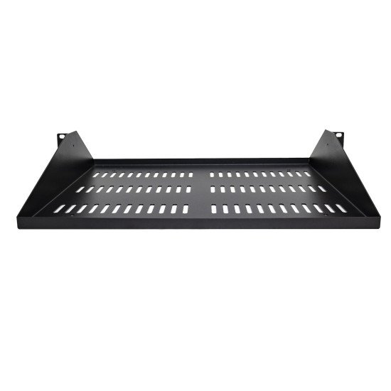 StarTech.com Étagère Rack 19 pouces 2U - Plateau Rackable Universel Ventilé - Étagère Baie de Brassage - Étagère Cantilever Rack 19" - Capacité 91kg - Rangement Rack Informatique - Profondeur 35,6cm (14"), Noir