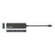 Manhattan Dock/hub USB-C, 4 ports : 4x USB-A, 5 Gbit/s (USB 3.0), Alimenté par USB (aucune alimentation externe requise), équivalent à HB30CM4AB