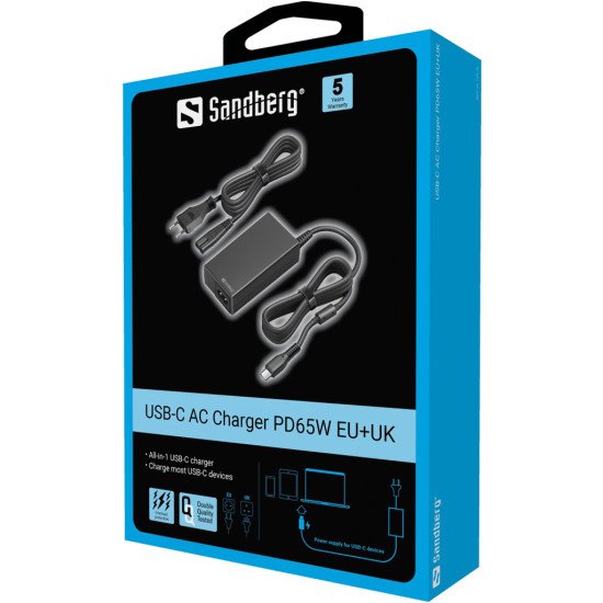Sandberg 135-76 adaptateur de puissance & onduleur Intérieure 65 W Noir