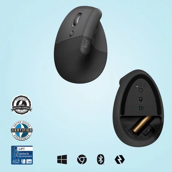 Logitech Lift souris Gauche RF sans fil + Bluetooth Optique 4000 DPI Logitech Lift souris Gauche RF sans fil + Bluetooth Optique 4000 DPI