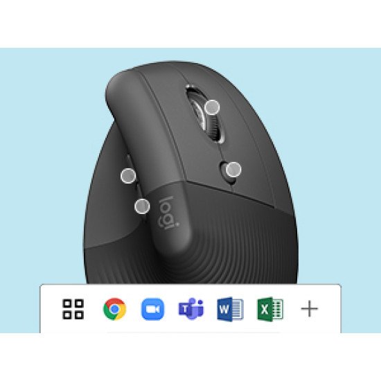 Logitech Lift souris Droitier RF sans fil + Bluetooth Optique 4000 DPI