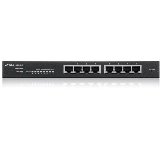 Zyxel GS1915-8 Géré L2 Gigabit Ethernet (10/100/1000) Noir Zyxel GS1915-8 Géré L2 Gigabit Ethernet (10/100/1000) Noir