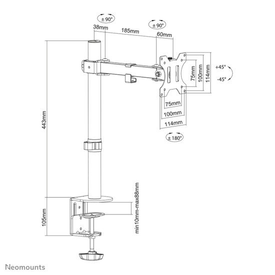 Neomounts by Newstar support moniteur de bureau