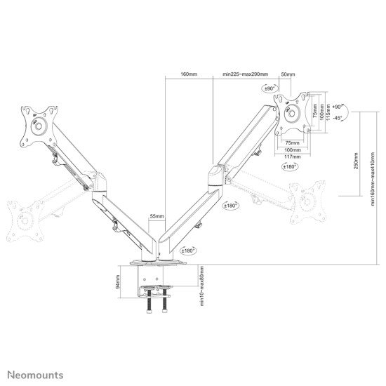 Neomounts by Newstar support moniteur de bureau