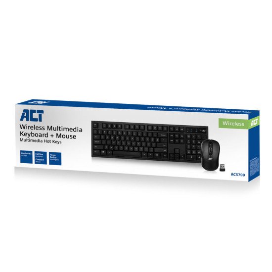 ACT AC5700 clavier RF sans fil QWERTY US International Noir