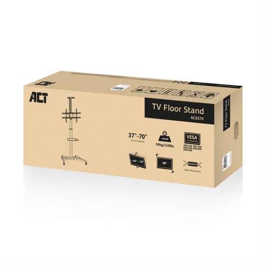 ACT AC8370 support pour téléviseur 177,8 cm (70") Noir
