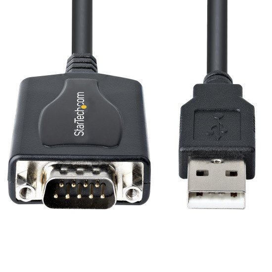 StarTech.com Câble USB vers RS232 de 1m - Câble Convertisseur USB vers RS232 DB9 Mâle avec Rétention du Port COM - Prolific IC - Adaptateur USB vers Série pour PLC/Imprimante/Scanner, Windows/Mac