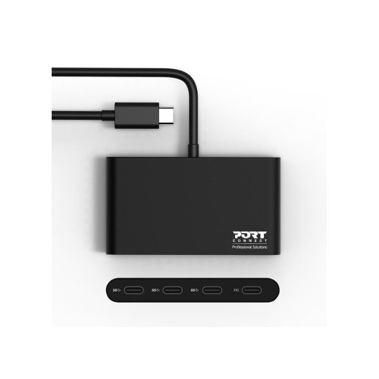 Port Designs 900147 hub & concentrateur USB Type-C 5000 Mbit/s Noir Port Designs 900147 hub & concentrateur USB Type-C 5000 Mbit/s Noir