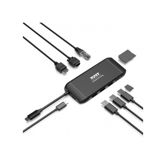 Port Designs 901913 hub & concentrateur USB 2.0 Type-C 5000 Mbit/s Noir Port Designs 901913 hub & concentrateur USB 2.0 Type-C 5000 Mbit/s Noir
