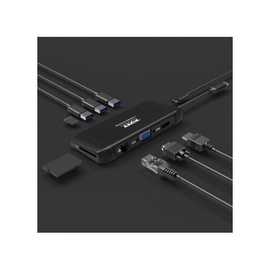 Port Designs 901913 hub & concentrateur USB 2.0 Type-C 5000 Mbit/s Noir Port Designs 901913 hub & concentrateur USB 2.0 Type-C 5000 Mbit/s Noir