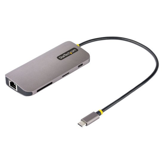 StarTech.com Adaptateur Multiport USB C - Vidéo HDMI 4K 60Hz - Hub USB-A 5 Gbps à 3 Ports, 100W PD Pass-Through, GbE, SD/Micro SD, Station d'Accueil/Mini Dock pour PC Portable, Câble 30cm