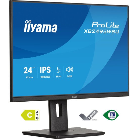 iiyama ProLite XB2495WSU-B1 écran PC 61,2 cm (24.1") 1920 x 1200 pixels Full HD LCD Noir
