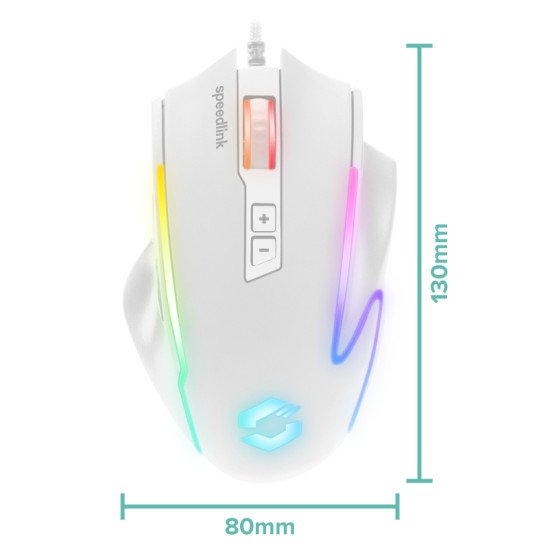 SPEEDLINK SL-680024-WT souris Gaming Droitier USB Type-A Optique 12800 DPI