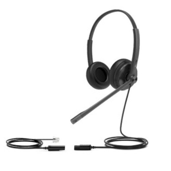 Yealink YHS34 Lite Dual Casque Avec fil Arceau Bureau/Centre d'appels Noir