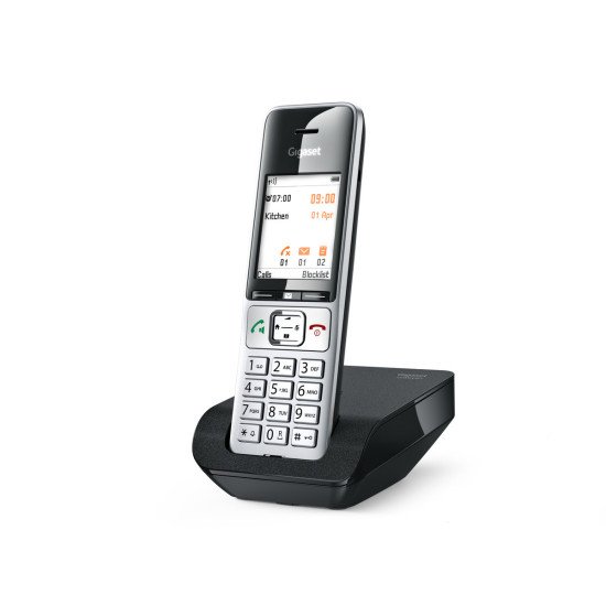 Gigaset COMFORT 500 Téléphone DECT Identification de l'appelant Noir, Argent
