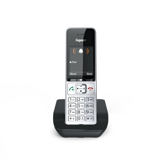 Gigaset COMFORT 500 Téléphone DECT Identification de l'appelant Noir, Argent