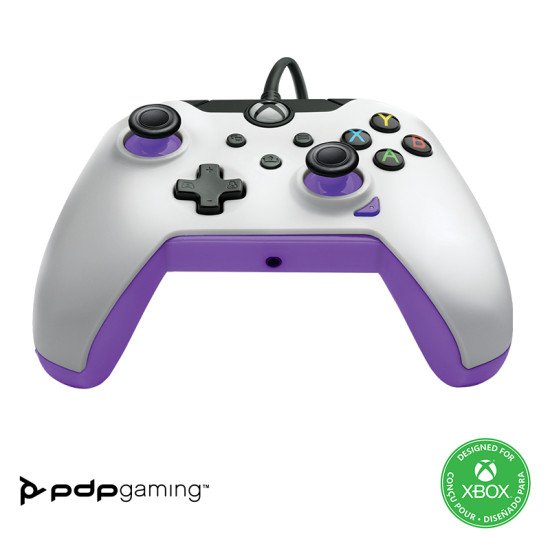 PDP 049-012-WPR accessoire de jeux vidéo Violet, Blanc USB Manette de jeu Analogique/Numérique PC, Xbox, Xbox One X, Xbox Series S, Xbox Series X