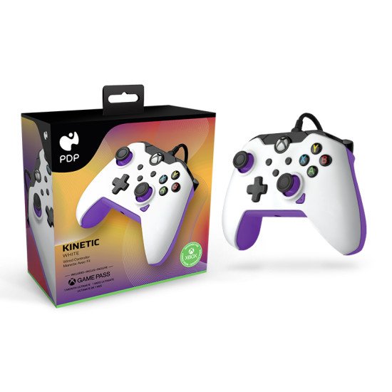 PDP 049-012-WPR accessoire de jeux vidéo Violet, Blanc USB Manette de jeu Analogique/Numérique PC, Xbox, Xbox One X, Xbox Series S, Xbox Series X