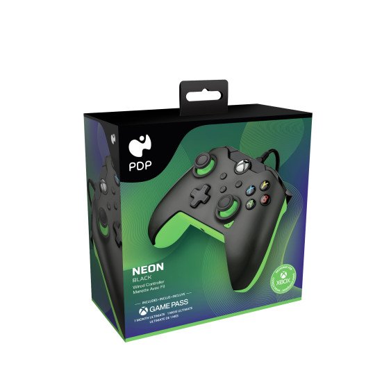 PDP Manette filaire: Noir fluoPour Xbox Series X|S, Xbox One et Windows 10/11