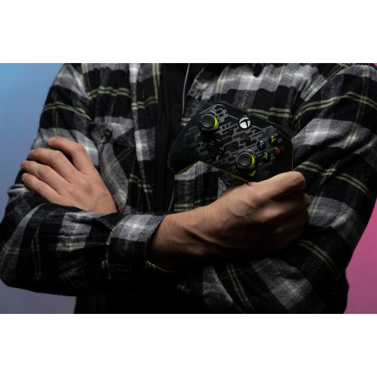 PDP Manette filaire: Carbone électriquePour Xbox Series X|S, Xbox One et Windows 10/11