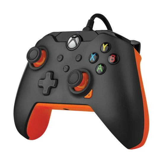 PDP 049-012-GO accessoire de jeux vidéo Noir, Orange USB Manette de jeu Analogique/Numérique PC, Xbox, Xbox One X, Xbox Series S, Xbox Series X