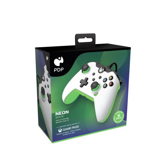 PDP Manette filaire: Blanc fluoPour Xbox Series X|S, Xbox One et Windows 10/11