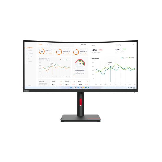 Lenovo ThinkVision T34w-30 86,4 cm (34") 3440 x 1440 pixels Wide Quad HD LED Noir