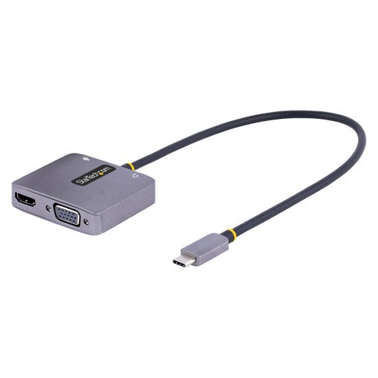 StarTech.com Adaptateur USB C vers HDMI VGA avec Sortie Audio 3,5 - Adaptateur Multiport USB C - Adaptateur USB Type-C, 4K 60Hz HDR, 100W PD 3.0 - Adaptateur Vidéo Compatible TB3/4 - Adaptateur de Voyage StarTech.com Adaptateur USB C vers HDMI VGA avec Sortie Audio 3,5 - Adaptateur Multiport USB C - Adaptateur USB Type-C, 4K 60Hz HDR, 100W PD 3.0 - Adaptateur Vidéo Compatible TB3/4 - Adaptateur de Voyage