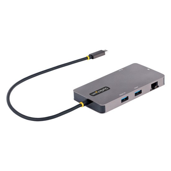 StarTech.com Adaptateur Multiport USB C - Vidéo Double HDMI 4K 60Hz - Hub USB-A 5 Gbps à 2 Ports, 100W Power Delivery Pass-Through, GbE, SD/Micro SD, Station d'Accueil/Mini Dock pour PC Portable, Câble 30cm