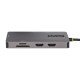 StarTech.com Adaptateur Multiport USB C - Vidéo Double HDMI 4K 60Hz - Hub USB-A 5 Gbps à 2 Ports, 100W Power Delivery Pass-Through, GbE, SD/Micro SD, Station d'Accueil/Mini Dock pour PC Portable, Câble 30cm