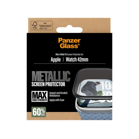 PanzerGlass ® Screen Protector Metallic Apple Watch Series 11 | 10 | 42mm Protection d'écran transparent 1 pièce(s)