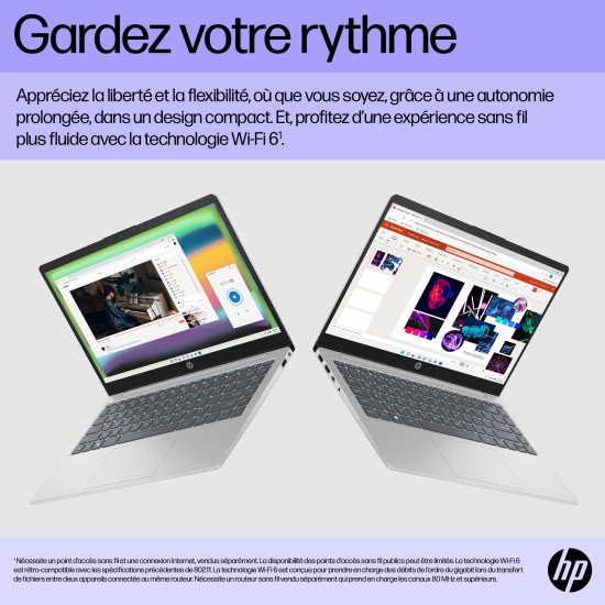 HP 14-ep0752nb Intel® Core™ i5 i5-1334U Ordinateur portable 35,6 cm (14") Full HD 8 Go DDR4-SDRAM 512 Go SSD Wi-Fi 6 (802.11ax) Windows 11 Home Argent