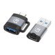 Manhattan Kit 2 pièces : adaptateurs USB-C vers USB-A et USB-A vers USB-C, conversions mâle/femelle, 5 Gbit/s (USB 3.2 Gen 1 / USB 3.0), noir/argent, garantie à vie
