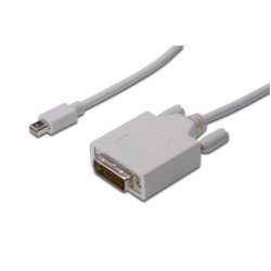 ASSMANN Electronic mini DP - DVI, 2m mini DisplayPort DVI-D Blanc