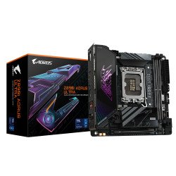 GIGABYTE Carte mère Z890I AORUS ULTRA - Prend en charge les processeurs Intel Core Ultra (Série 2), VRM à 8+1+2 phases, jusqu'à 8800MHz DDR5 (OC), 1xPCIe 5.0 + 1xPCIe 4.0, Wi-Fi 7, LAN 2.5GbE, Thunderbolt 4 GIGABYTE Carte mère Z890I AORUS ULTRA - Prend en charge les processeurs Intel Core Ultra (Série 2), VRM à 8+1+2 phases, jusqu'à 8800MHz DDR5 (OC), 1xPCIe 5.0 + 1xPCIe 4.0, Wi-Fi 7, LAN 2.5GbE, Thunderbolt 4